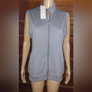 New ADIDAS GOLF ladies MEDIUM grey full zip vest